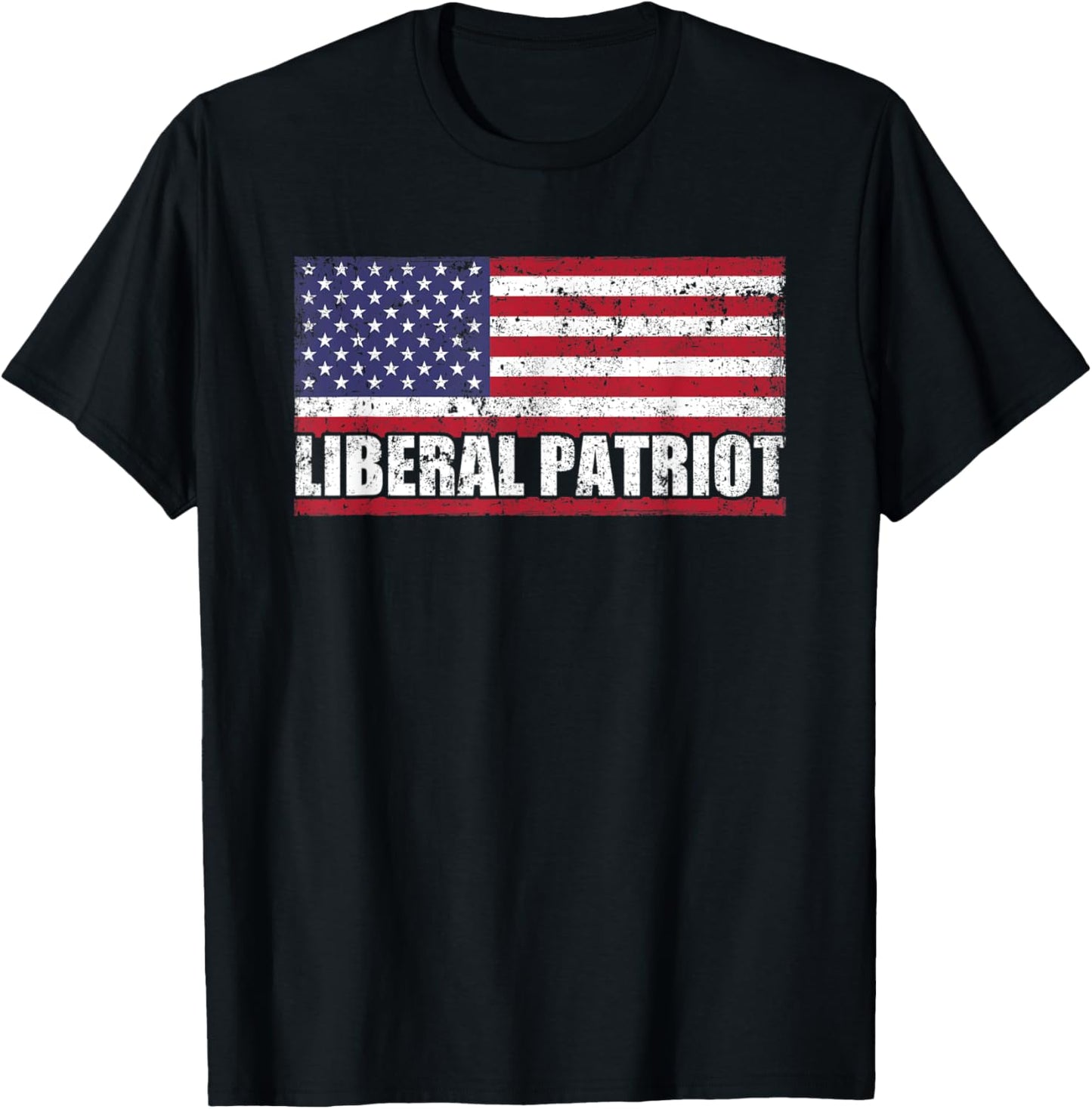 Liberal Patriot USA Flag Patriotic Proud American Men T-Shirt - T-Shirt | Black