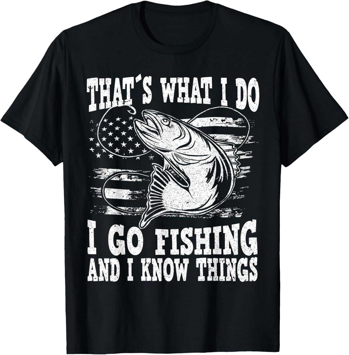 Funny Fishing saying and sarcastic Fisherman quote Thats what i do i go fishing, funny fishing , Men's Black Small Short Sleeve T-Shirt - T-Shirt | Black