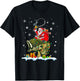 Christmas Bass Fishing Funny Santa Riding Fish Fishermen PJ T-Shirt - T-Shirt | Black