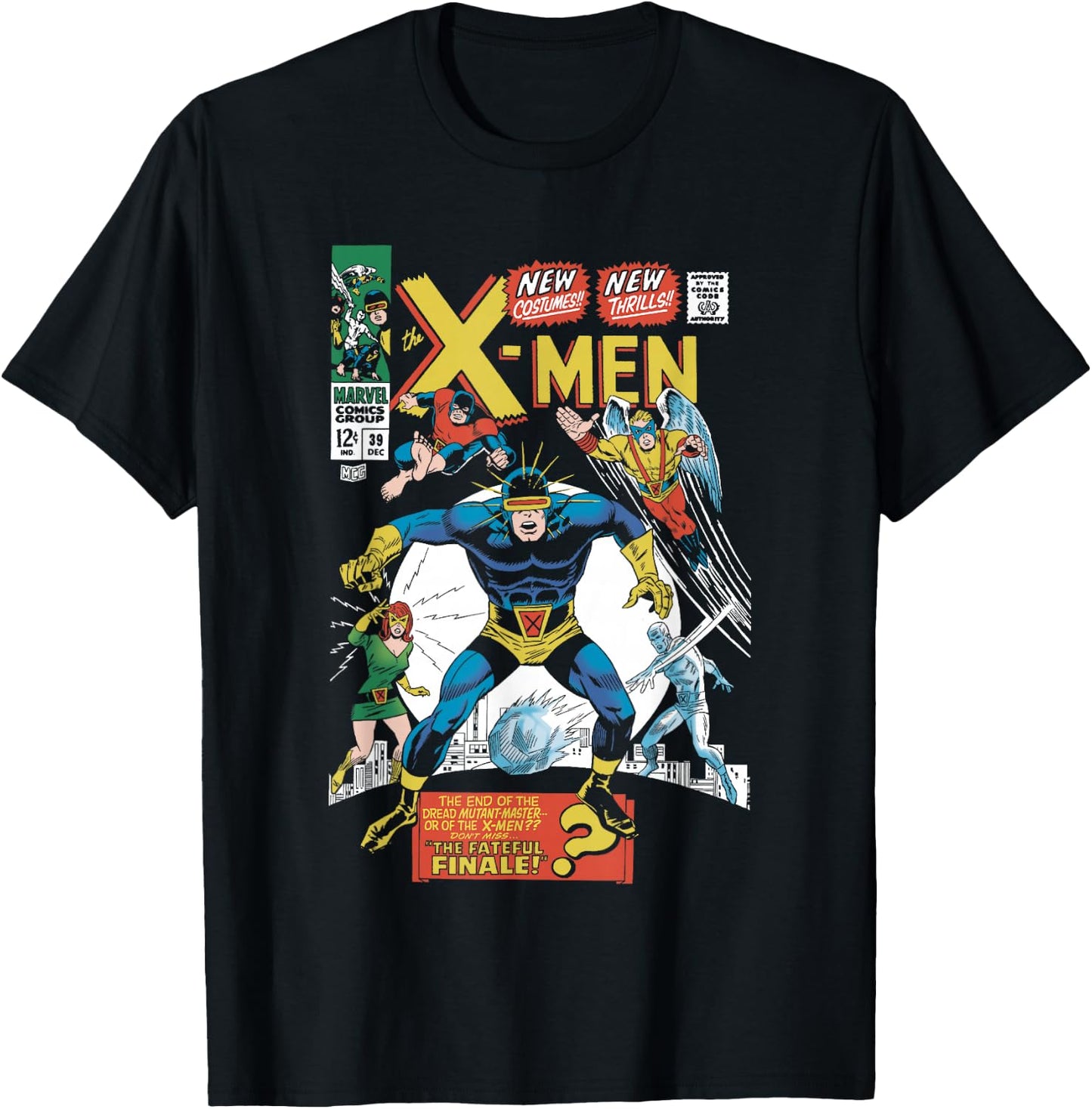 Marvel X-Men New Costumes! New Thrills! Vintage Comic Cover T-Shirt - T-Shirt | Black