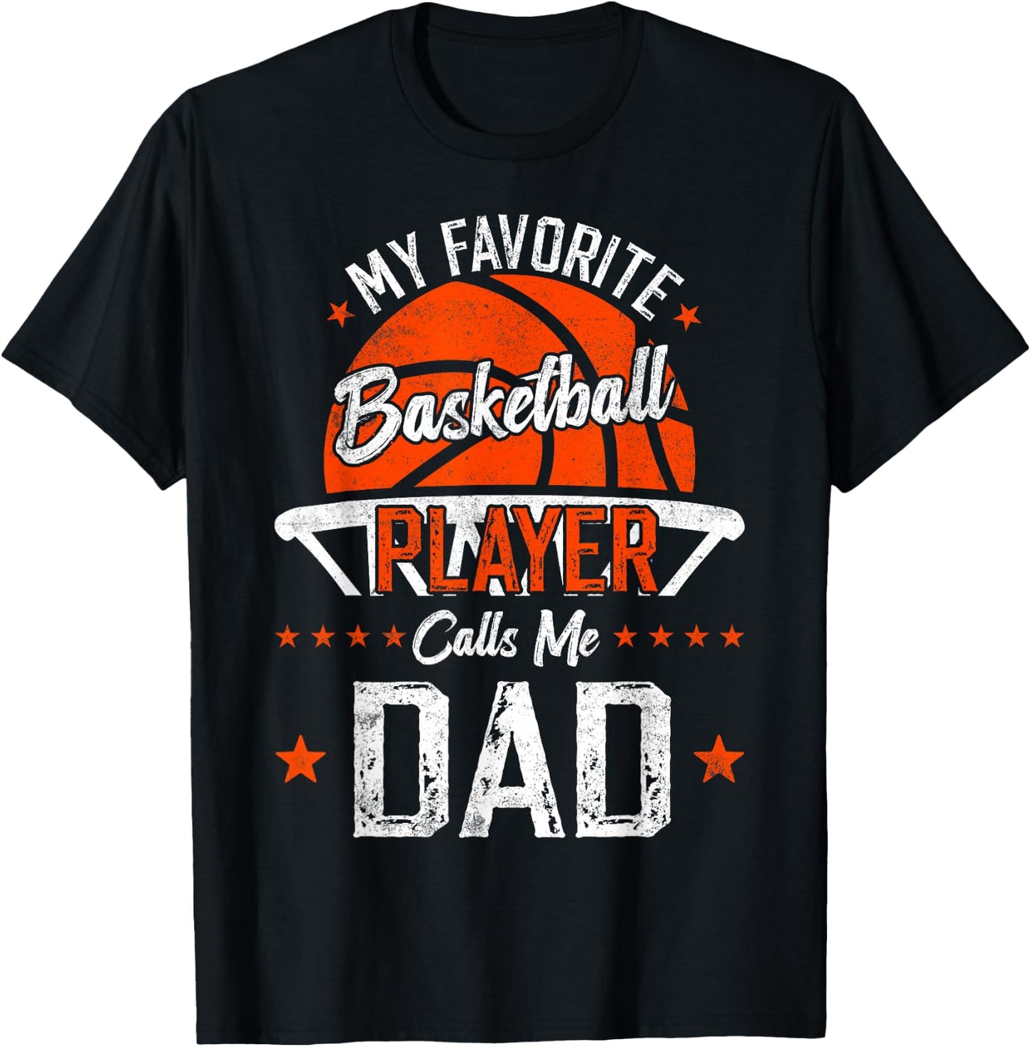 my favorite Basketball player calls me dad funny Basketball T-Shirt - T-Shirt | Black