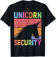 Unicorn Security Retro Unicorn Costume Men Women Unicorn T-Shirt - T-Shirt | Black
