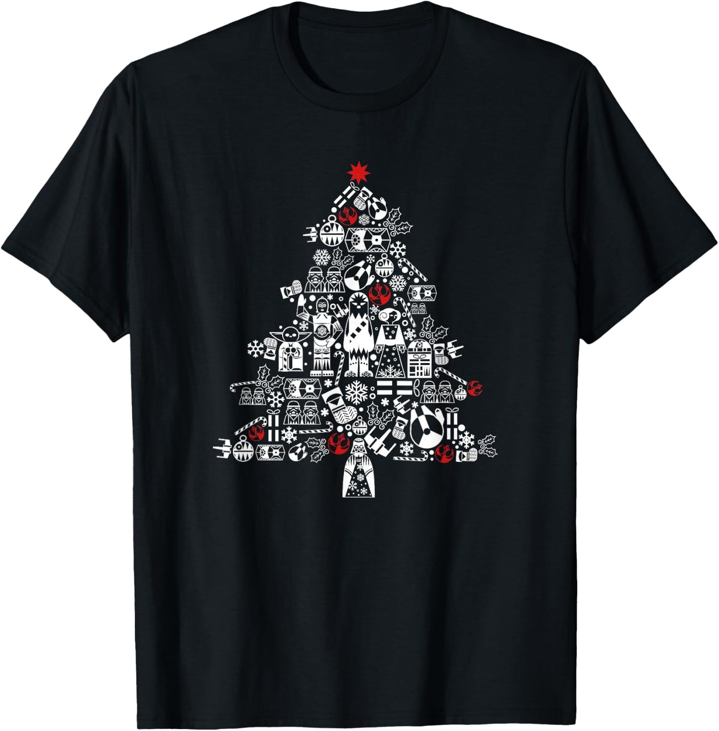 Star Wars Christmas A New Hope Christmas Tree Icon Fill T-Shirt - T-Shirt | Black