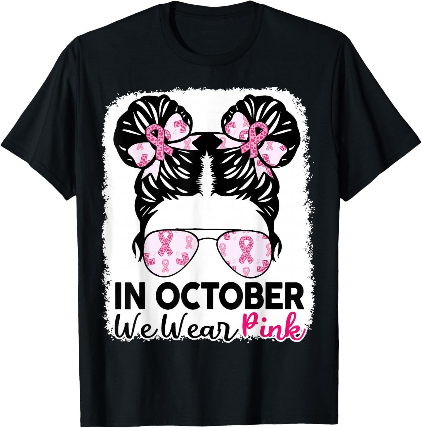 Breast Cancer Awareness October Wear Pink Kids Girl Toddler T-Shirt - T-Shirt | Black