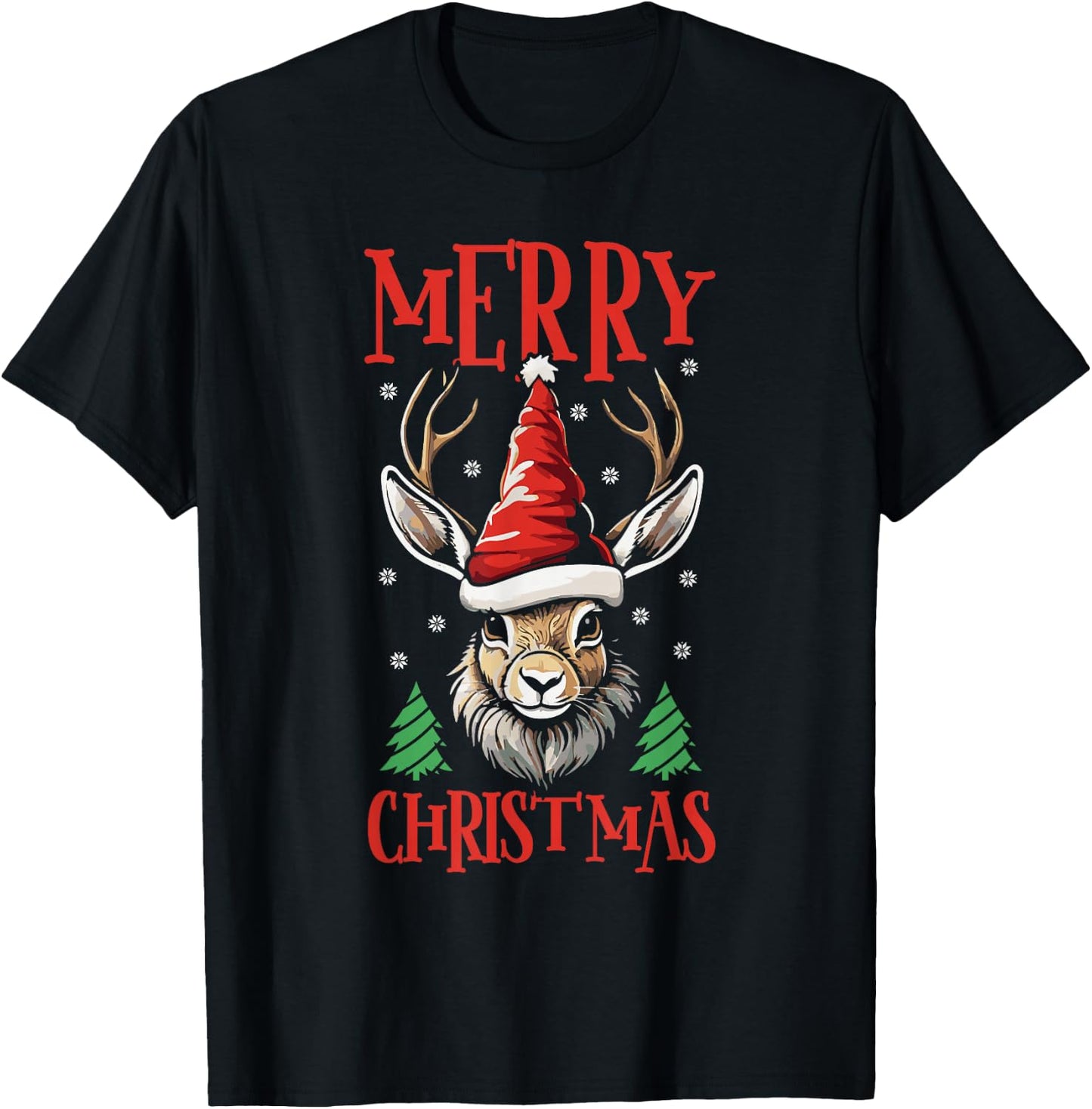 Jackalope Merry Christmas Xmas Jackalope T-Shirt - T-Shirt | Black