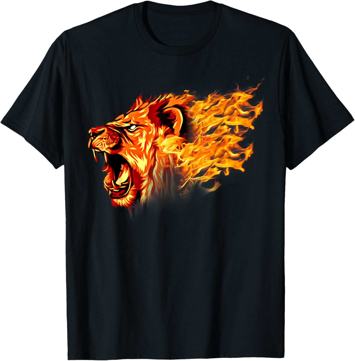 Fiery Leo Lion , Women, Teens & Kids Lion T-Shirt - T-Shirt | Black