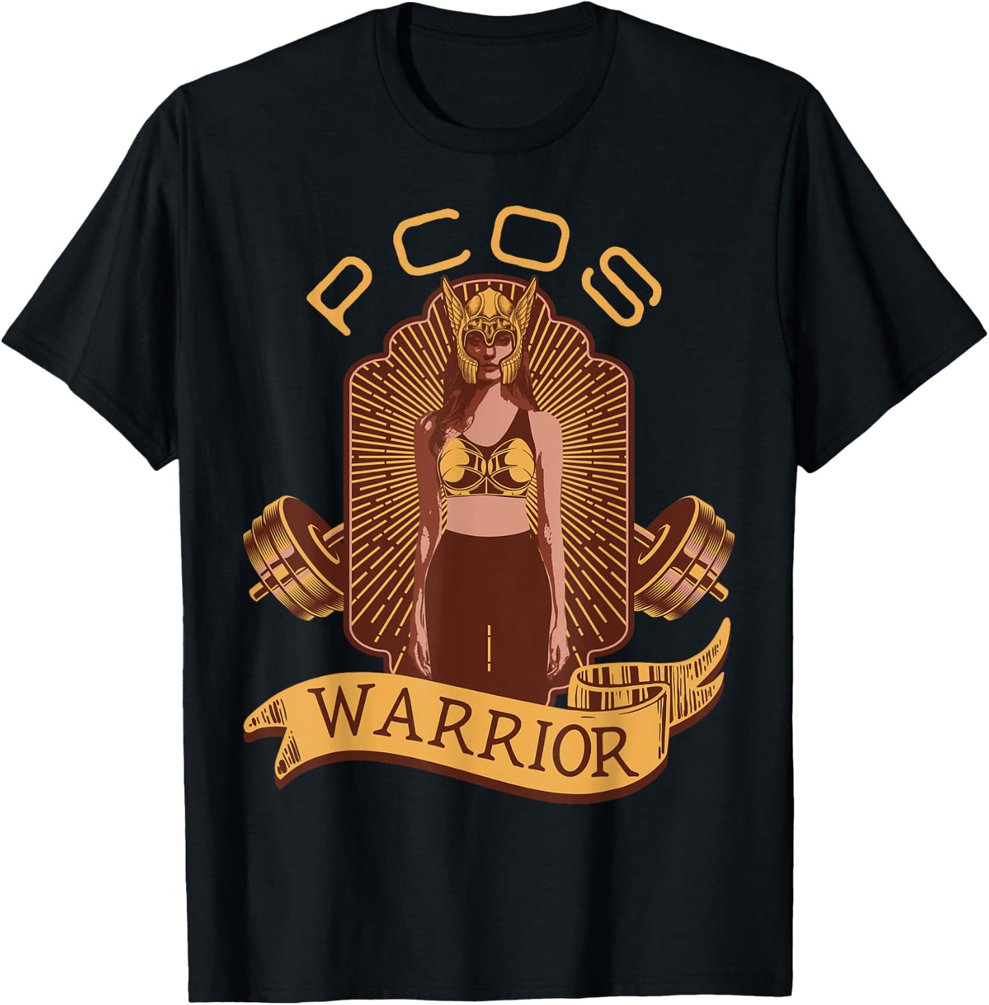 PCOS Awareness Month Exercise Fitness Workout PCOS Warrior T-Shirt - T-Shirt | Black