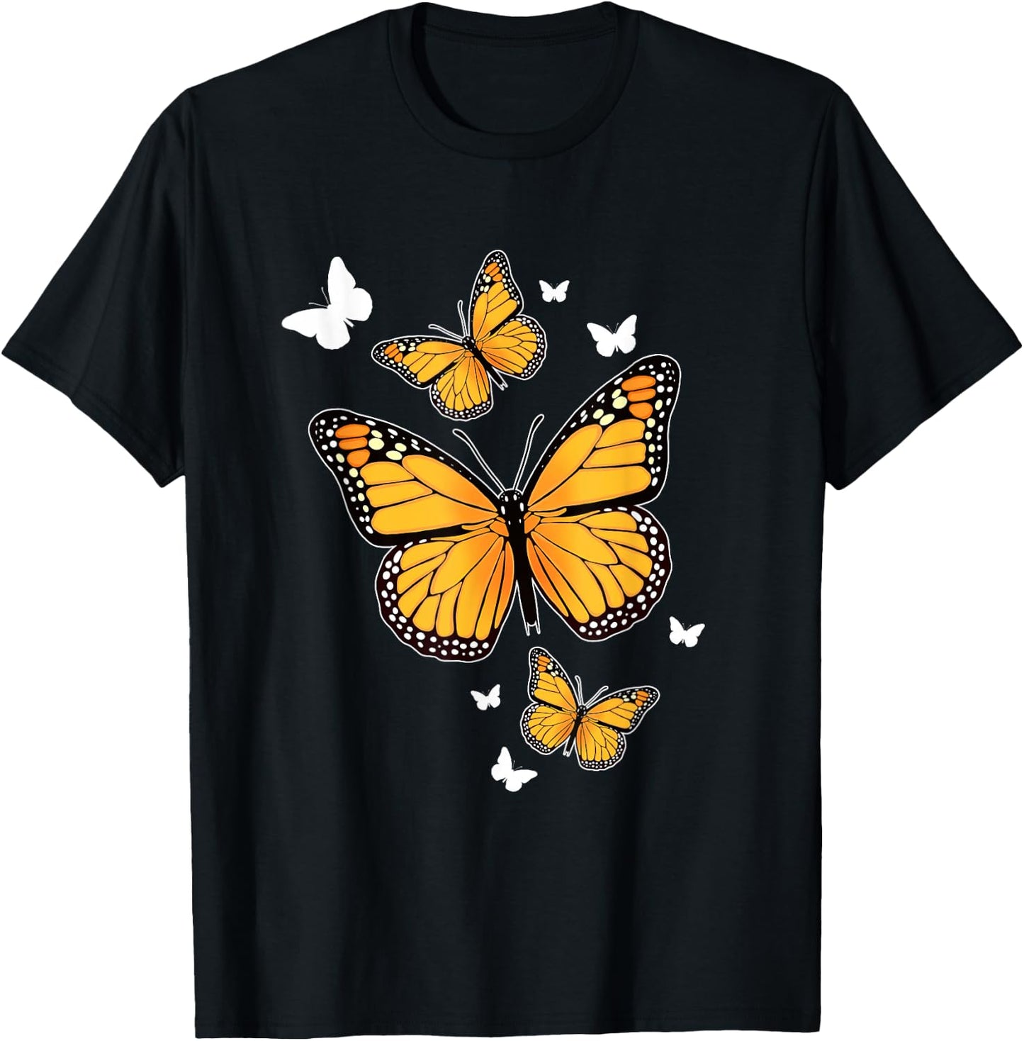 Flying Butterfly Lepidopterist Monarch Flutterby T-Shirt - T-Shirt | Black