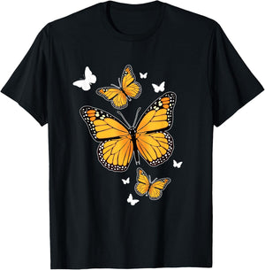 Flying Butterfly Lepidopterist Monarch Flutterby T-Shirt - T-Shirt | Black