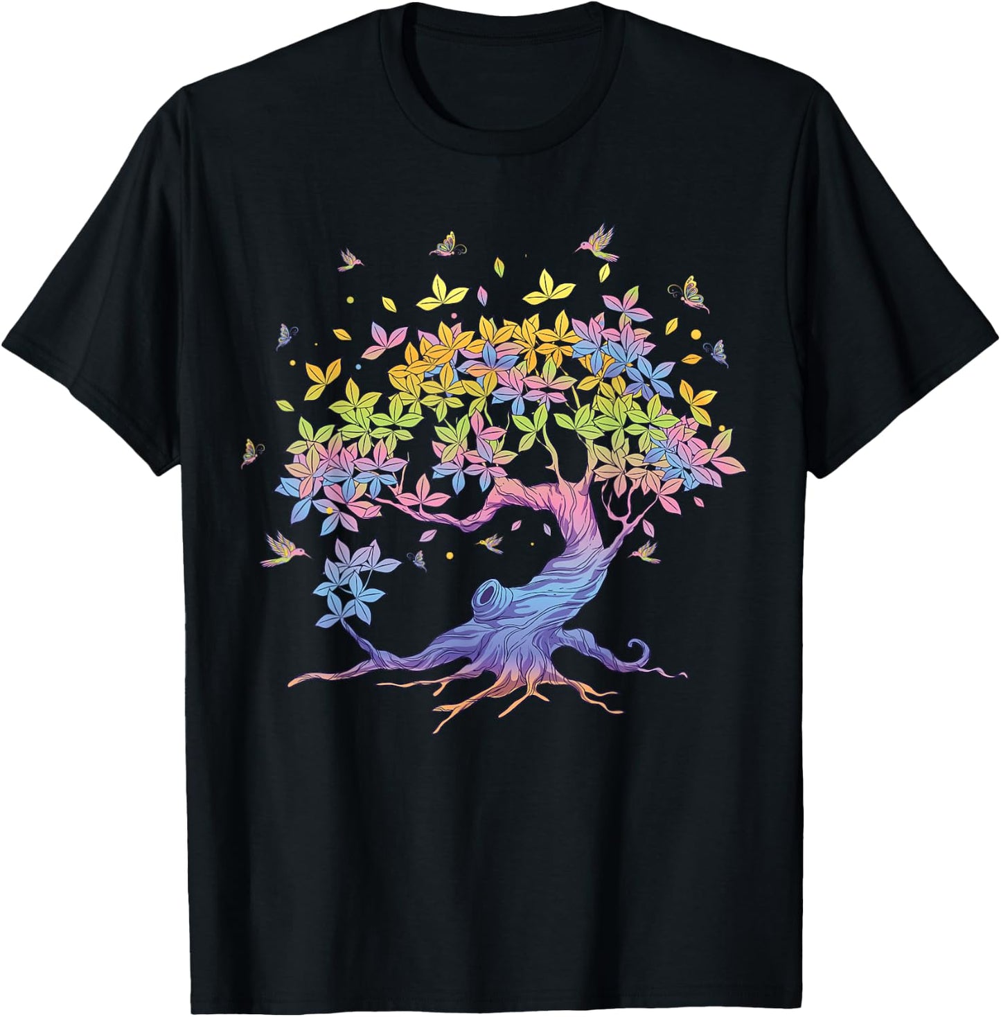 Colourful life is really good tree of life art T-Shirt - T-Shirt | Black