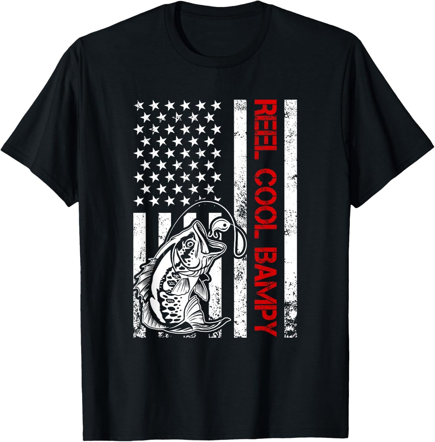 Reel Cool Bampy Fishing Funny Grandpa Father's Day T-Shirt - T-Shirt | Black