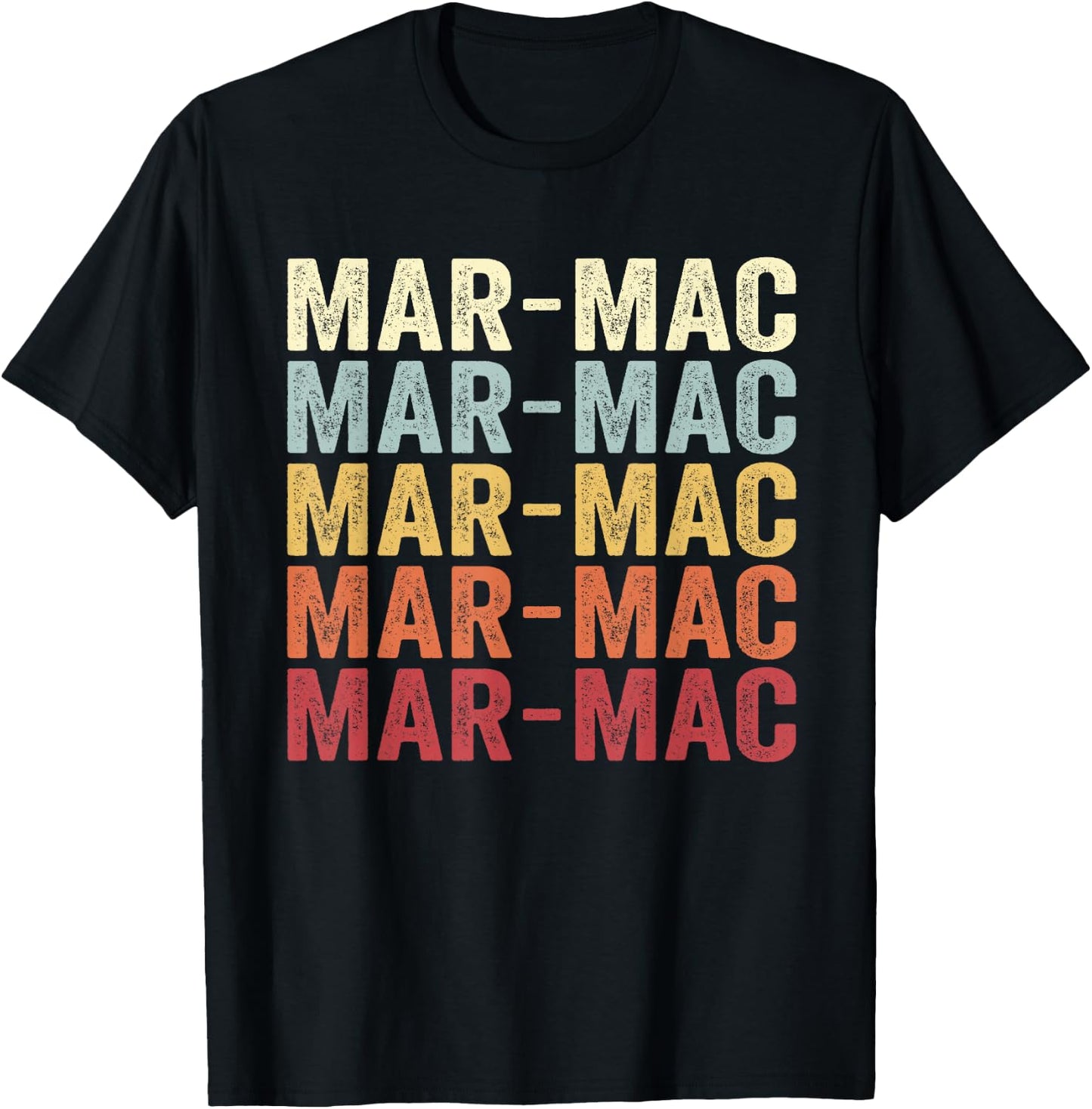 Mar-Mac North Carolina Mar-Mac NC Retro Vintage Text T-Shirt - T-Shirt | Black