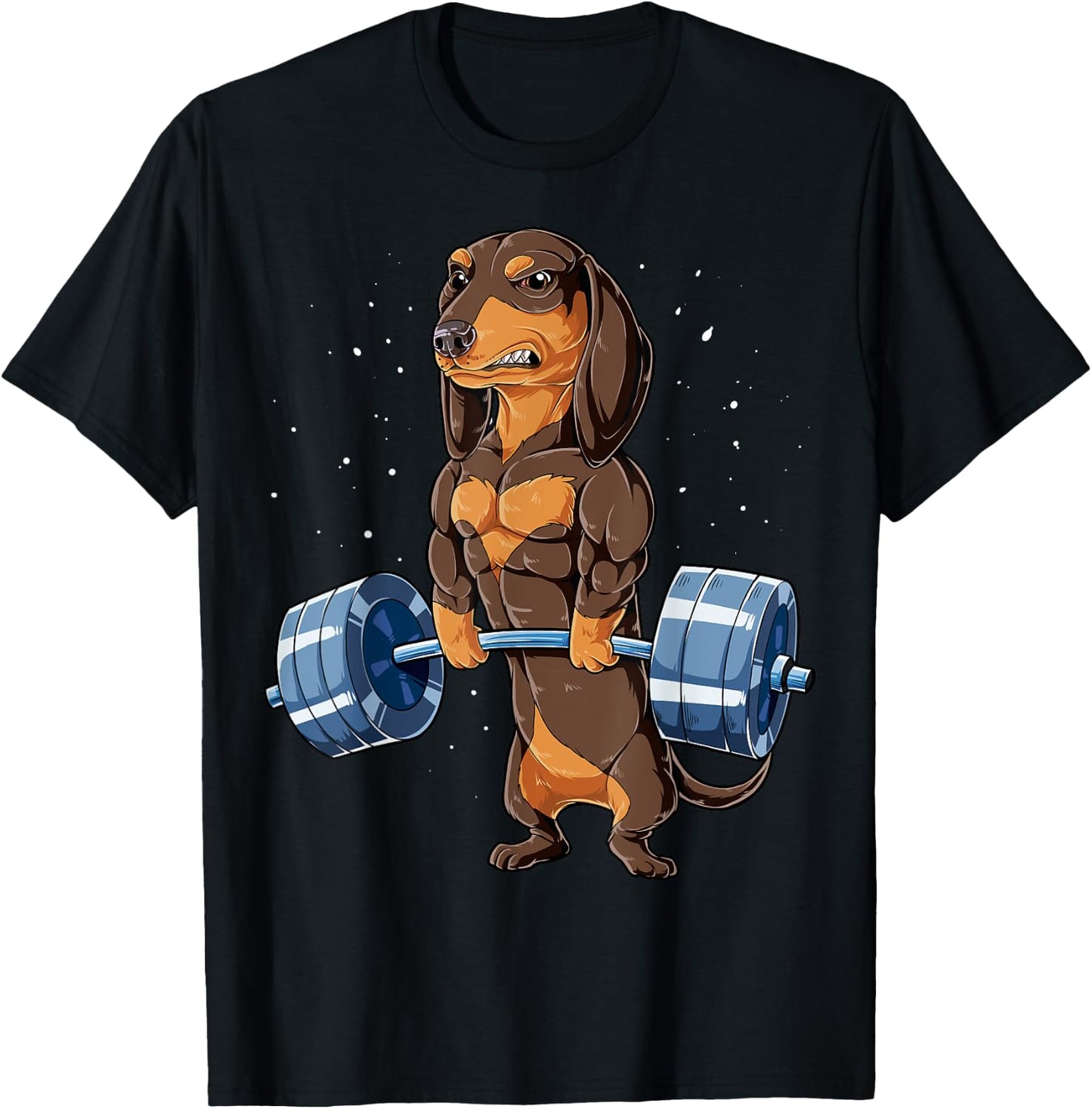 Dachshund Weightlifting Deadlift Men Fitness Gym Workout T-Shirt - T-Shirt | Black