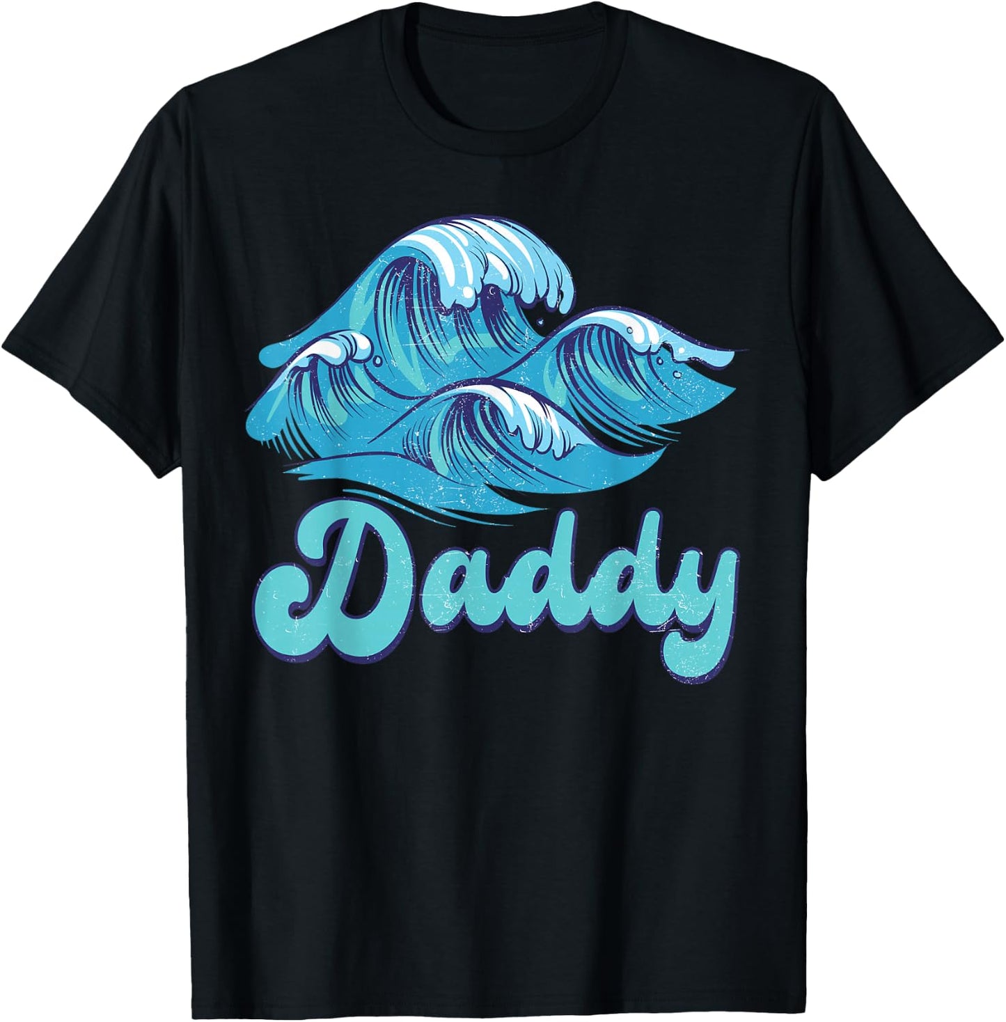 Daddy Surf Birthday Beach Theme Family Matching T-Shirt - T-Shirt | Black