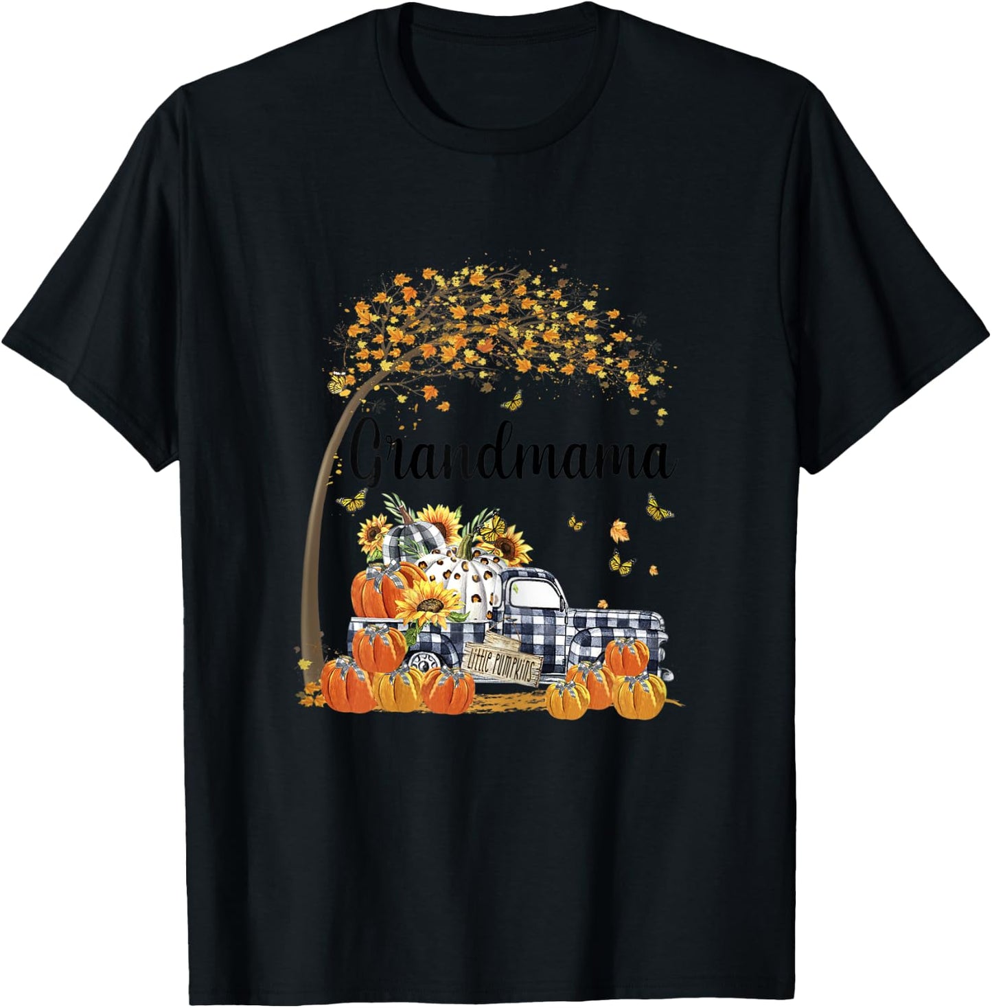 Grandmama's Little Pumpkins Halloween Fall T-Shirt - T-Shirt | Black
