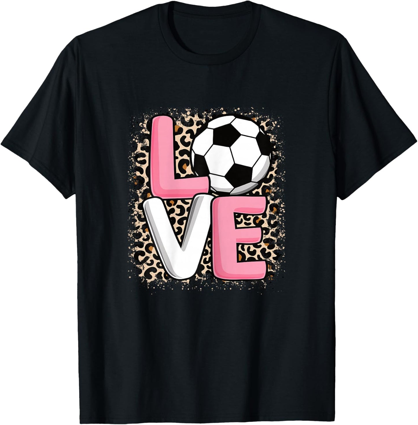 Love Soccer Women Girls Cute Soccer Player T-Shirt - T-Shirt | Black