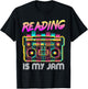 Back to School Retro Reading is My Jam 80s Teacher Boombox T-Shirt - T-Shirt | Black