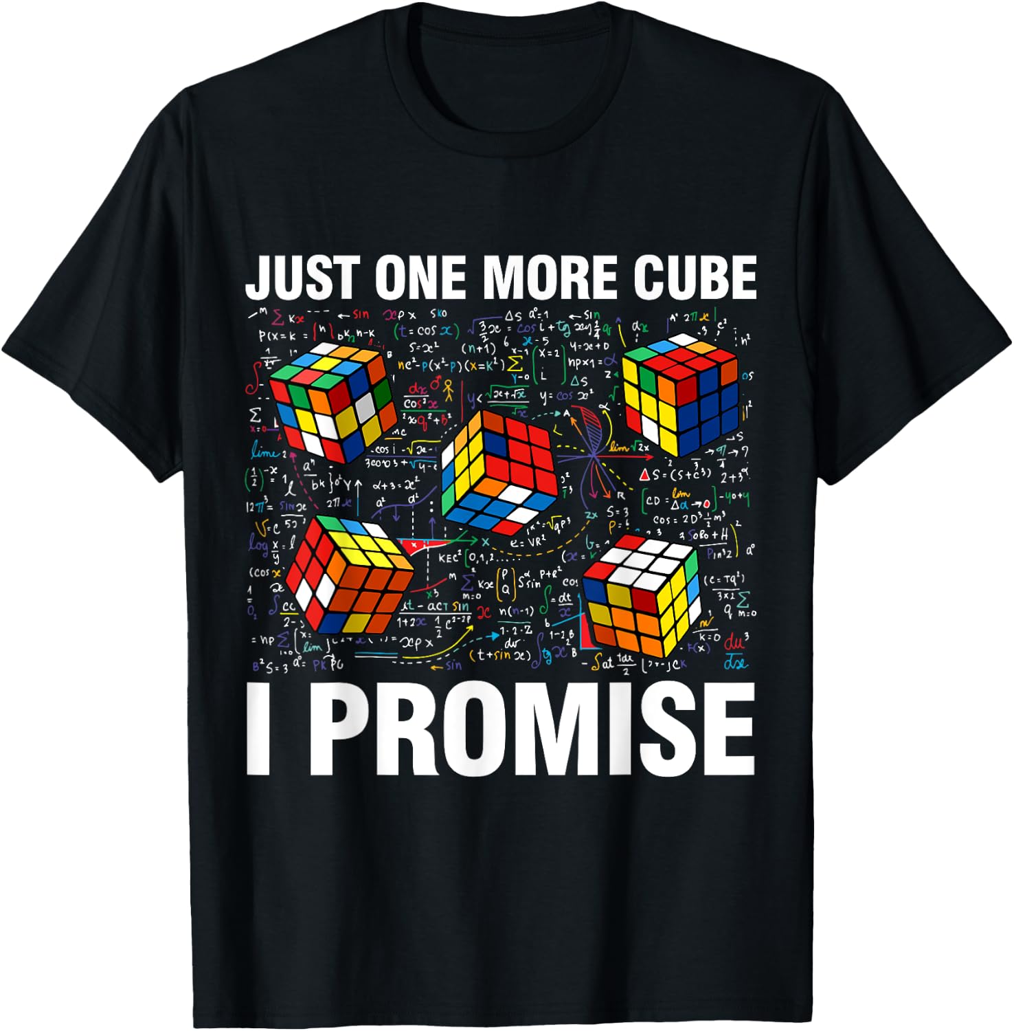I'm Just Here to Solve Cubes Funny Math Lover Speed Cubing T-Shirt - T-Shirt | Black