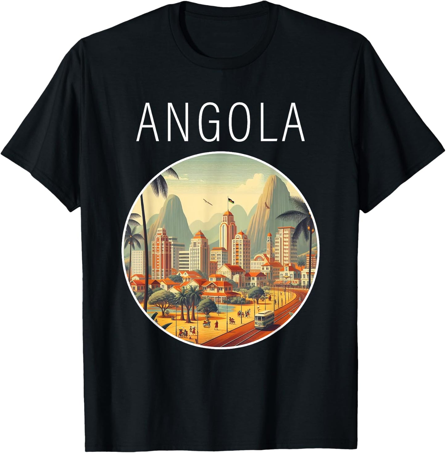 Angola scenery Art Deco T-Shirt - T-Shirt | Black