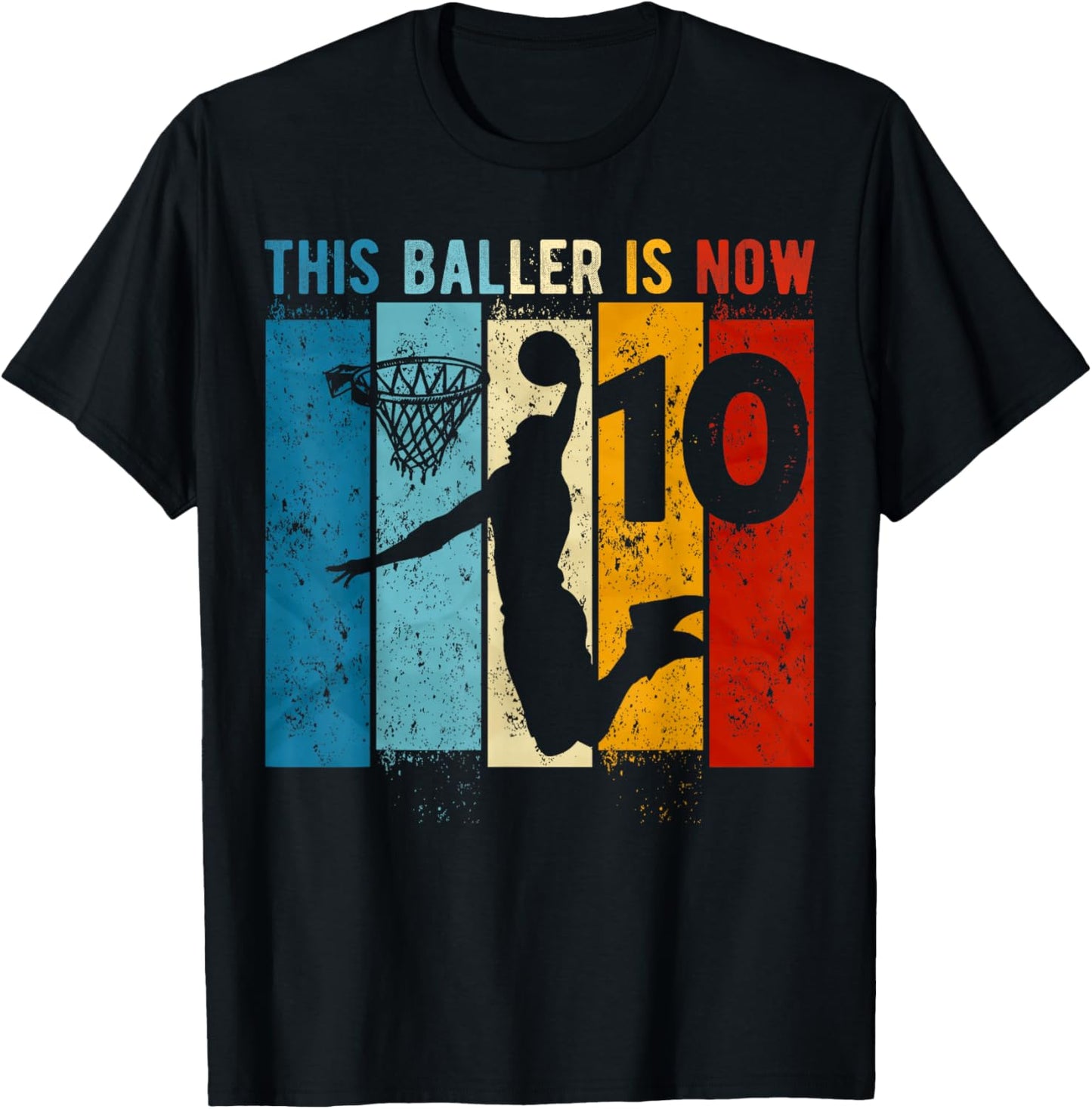 10 Year Old Basketball 10th Birthday Boy T-Shirt - T-Shirt | Black