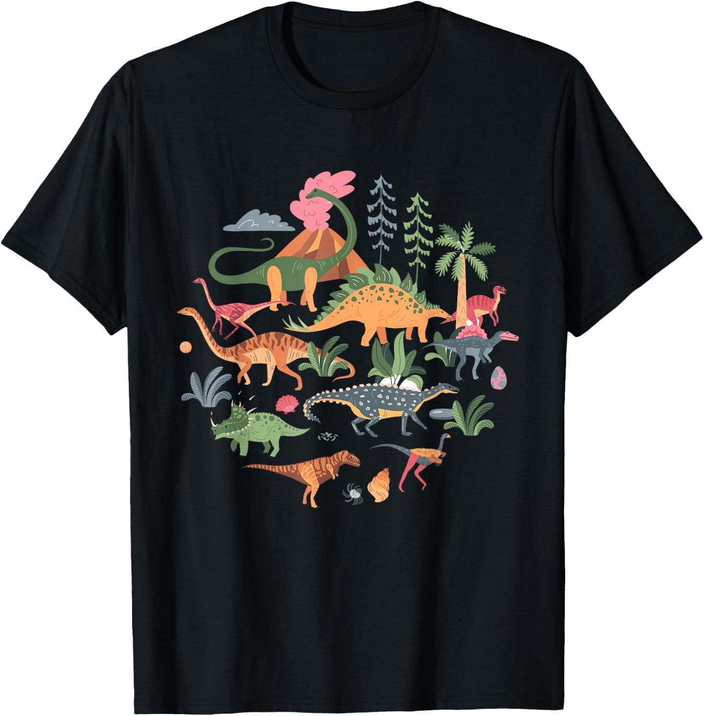 Cute Dinosaurs / Illustration - Dino Collection - Classic T-Shirt - T-Shirt | Black