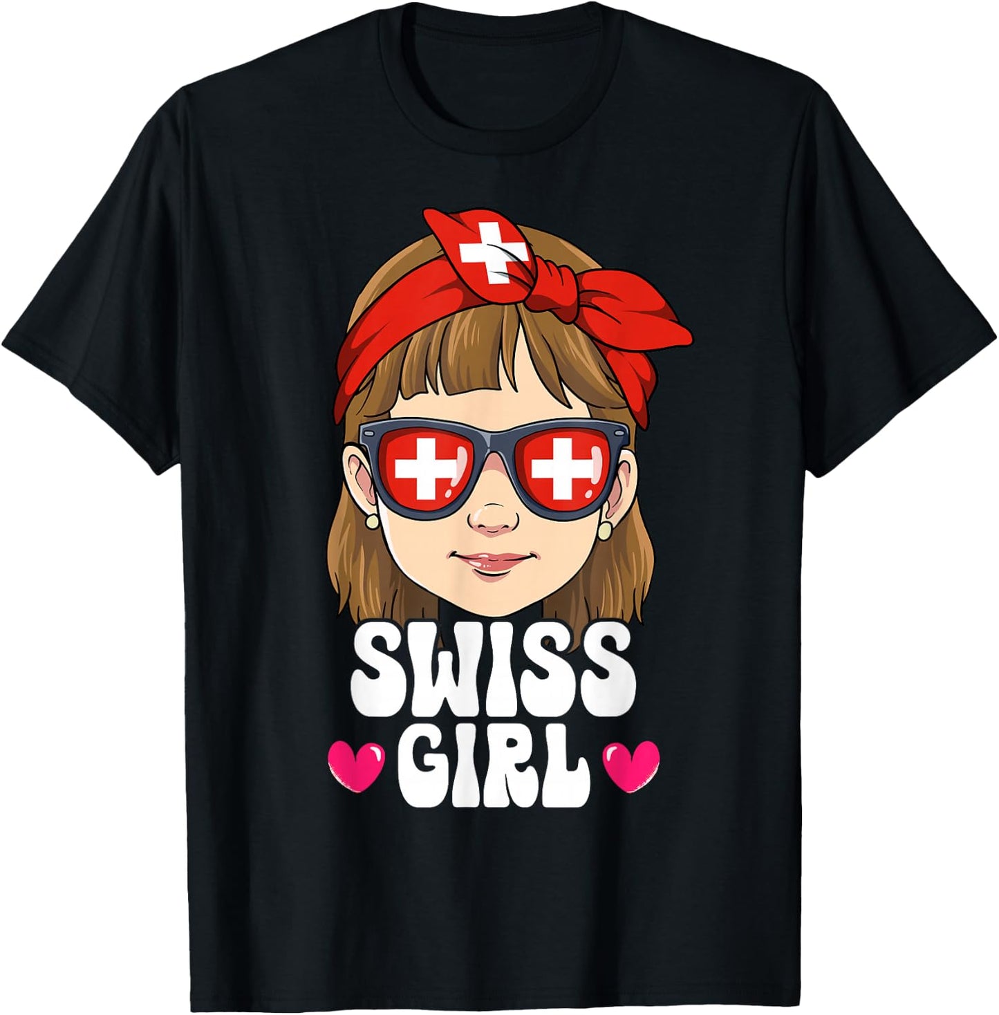 Swiss Girl Switzerland T-Shirt - T-Shirt | Black