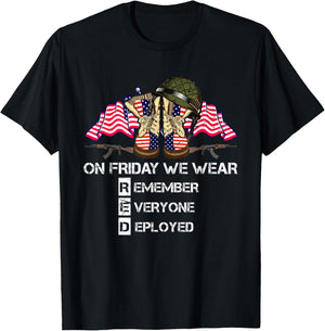 Soldier US Flag Until They Come Home Red Friday Support T-Shirt - T-Shirt | Black