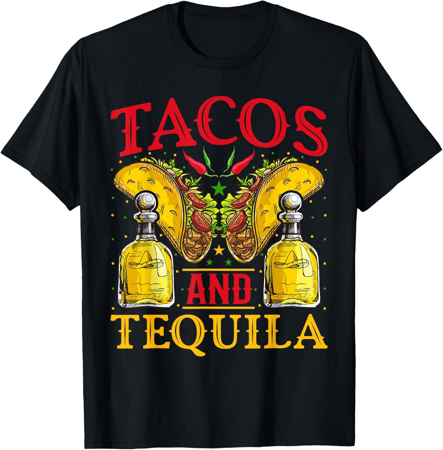 Tacos and Tequila - Cinco De Mayo Tacos and Tequila Lover T-Shirt - T-Shirt | Black