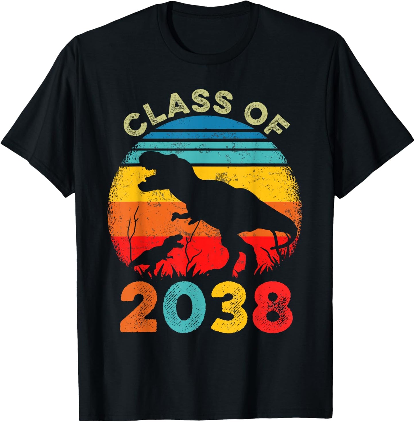 Class Of 2038 Kindergarten Preschool Graduation T Rex T-Shirt - T-Shirt | Black