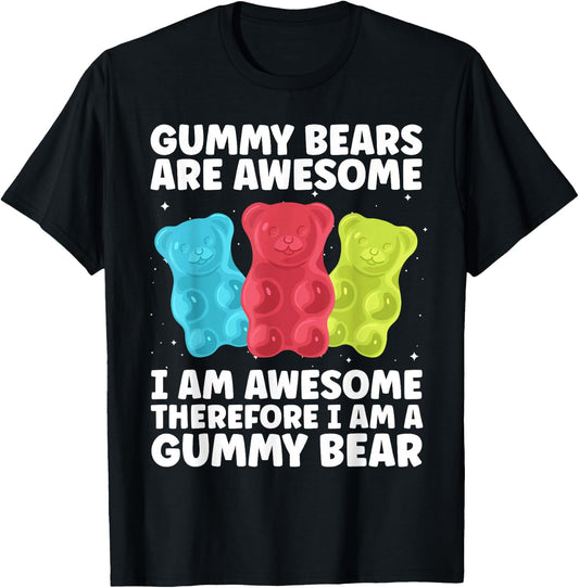 Funny Gummy Bear Art For Kids Girl Women Candy Lover Gummies T-Shirt - T-Shirt | Black