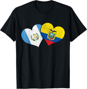 Guatemala Ecuador Ecuadorian Guatemalan Flag T-Shirt - T-Shirt | Black