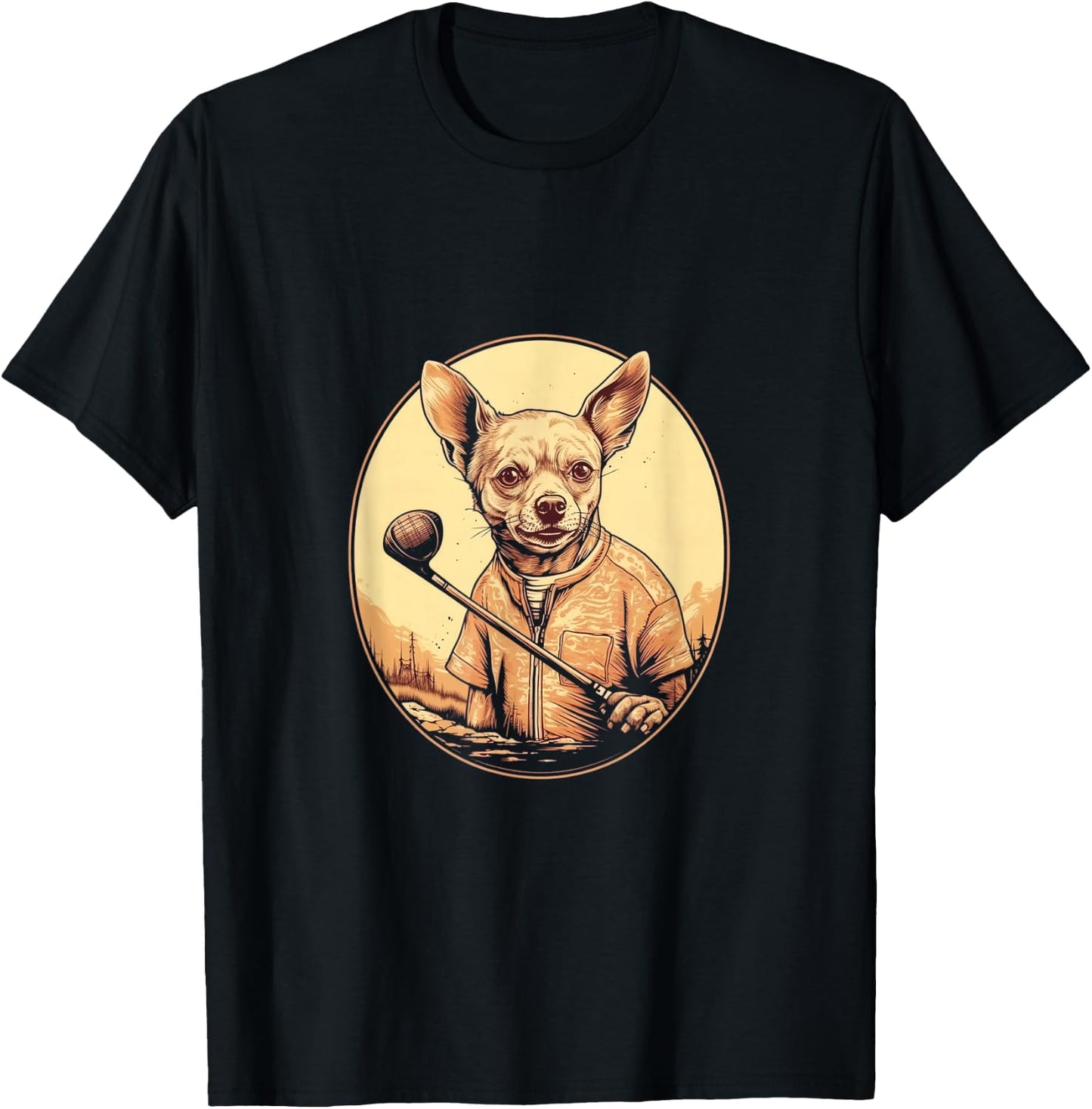 Golfer Chihuahua Golf Club Golf Player Dog Lover Golfing T-Shirt - T-Shirt | Black