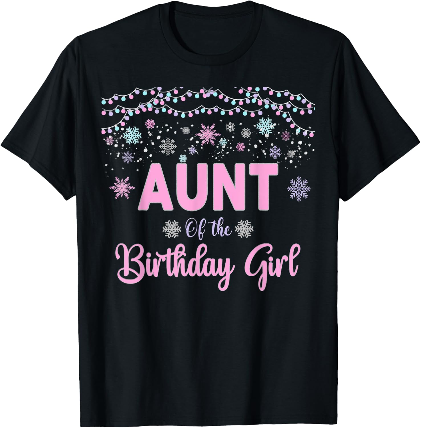 Winter One derland Party Theme Girls Outfit T-Shirt - T-Shirt | Black