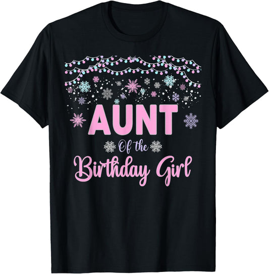 Winter One derland Party Theme Girls Outfit T-Shirt - T-Shirt | Black