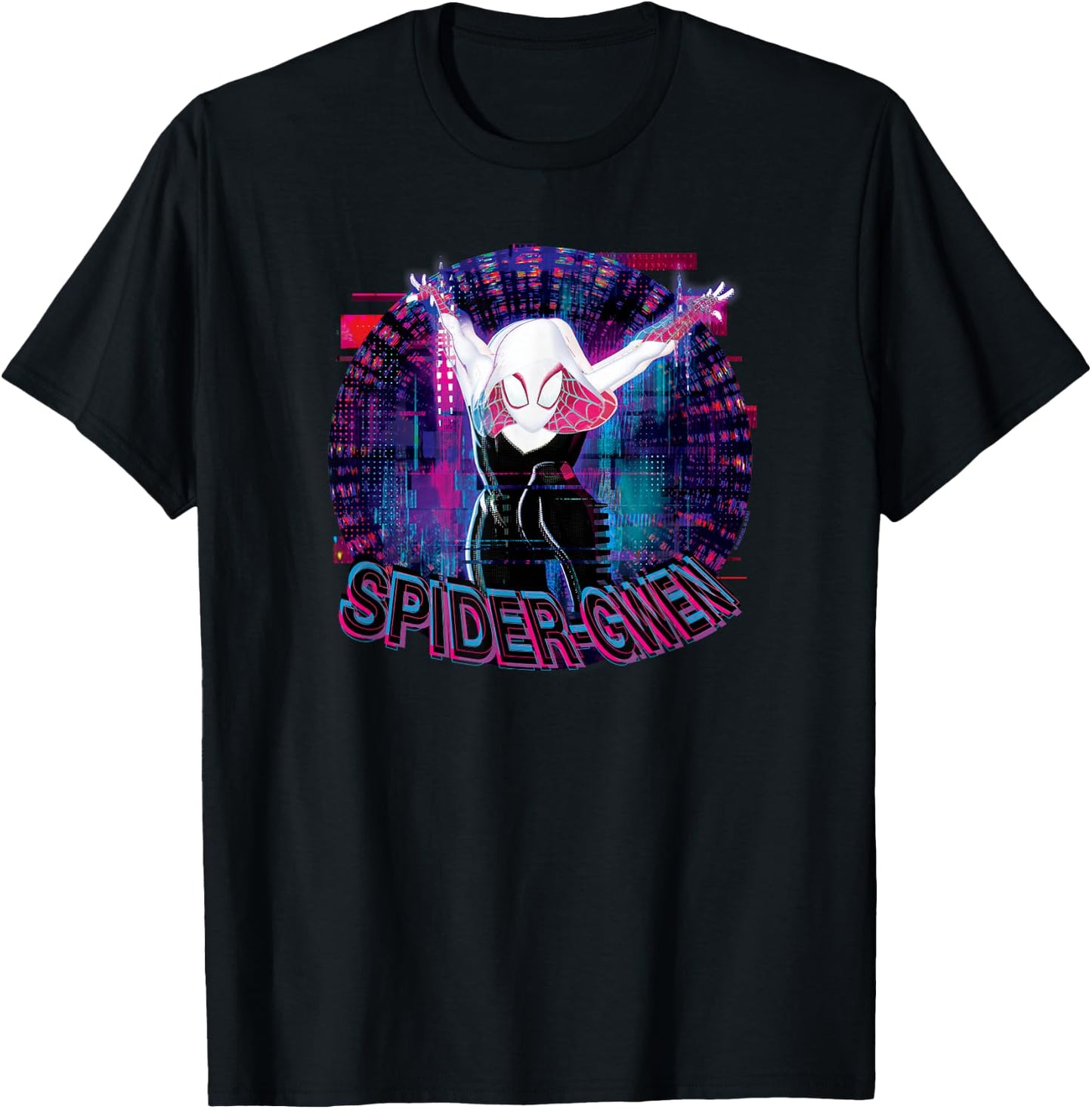 Marvel Spider-Man Across The Spider-Verse Part 1 Glitch Gwen T-Shirt - T-Shirt | Black