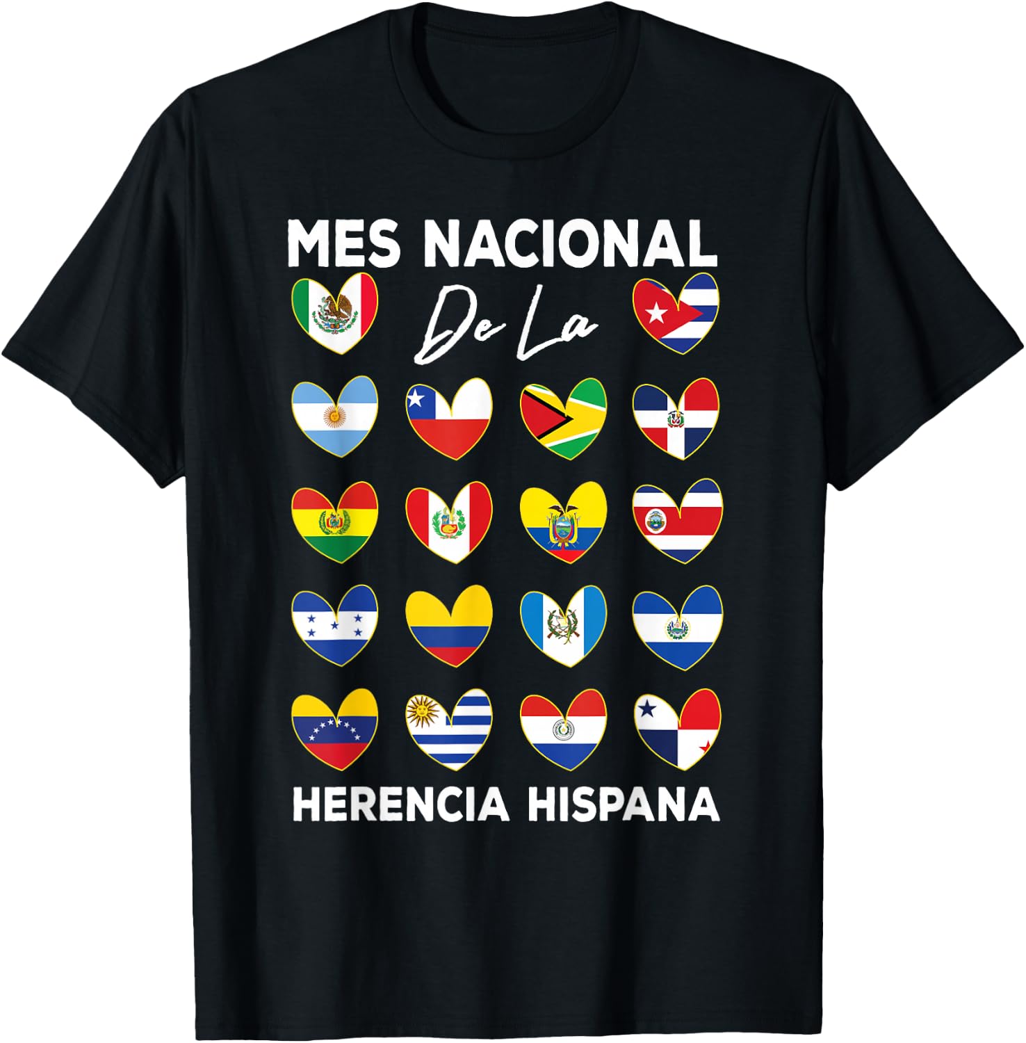 Mes Nacional De La Herencia Hispana Hispanic Heritage Month T-Shirt - T-Shirt | Black