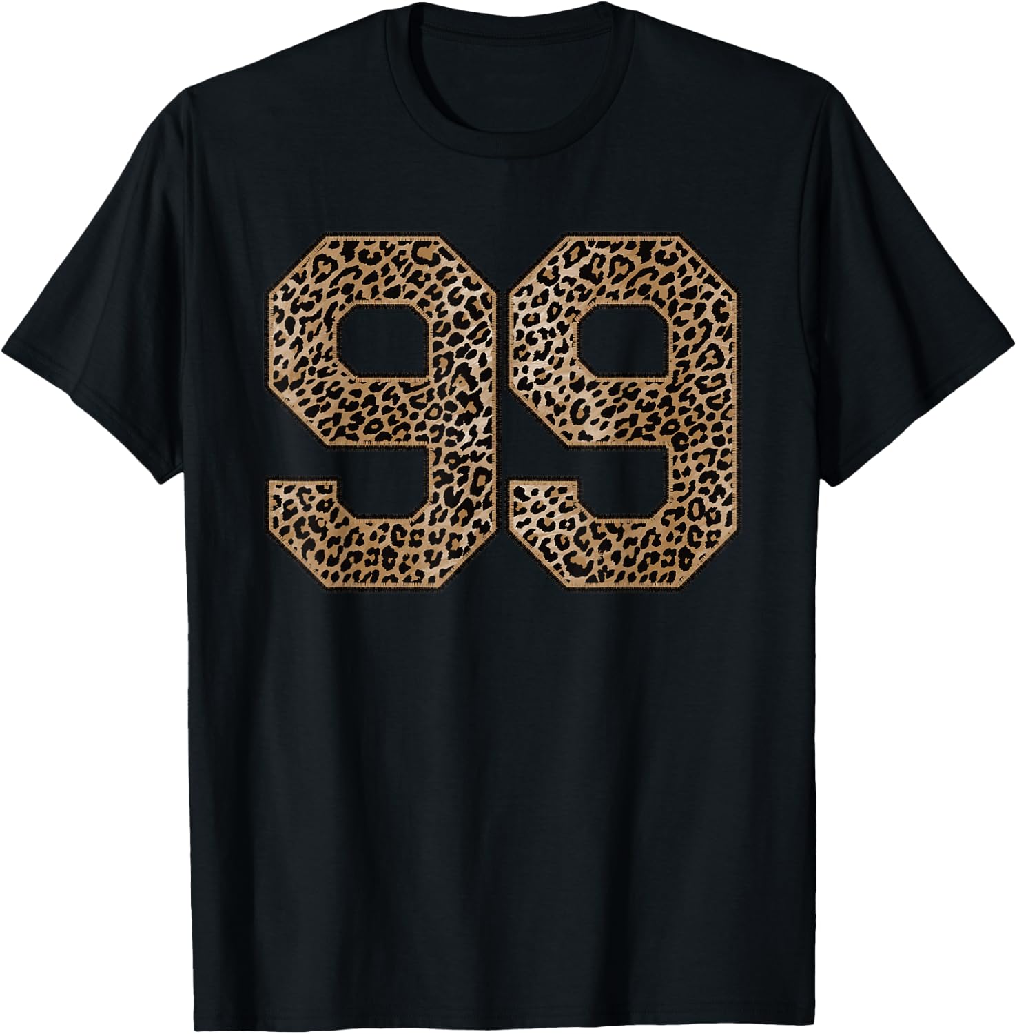 Leopard Number 99 Athlete Sports Jersey Supporter Fanwear T-Shirt - T-Shirt | Black