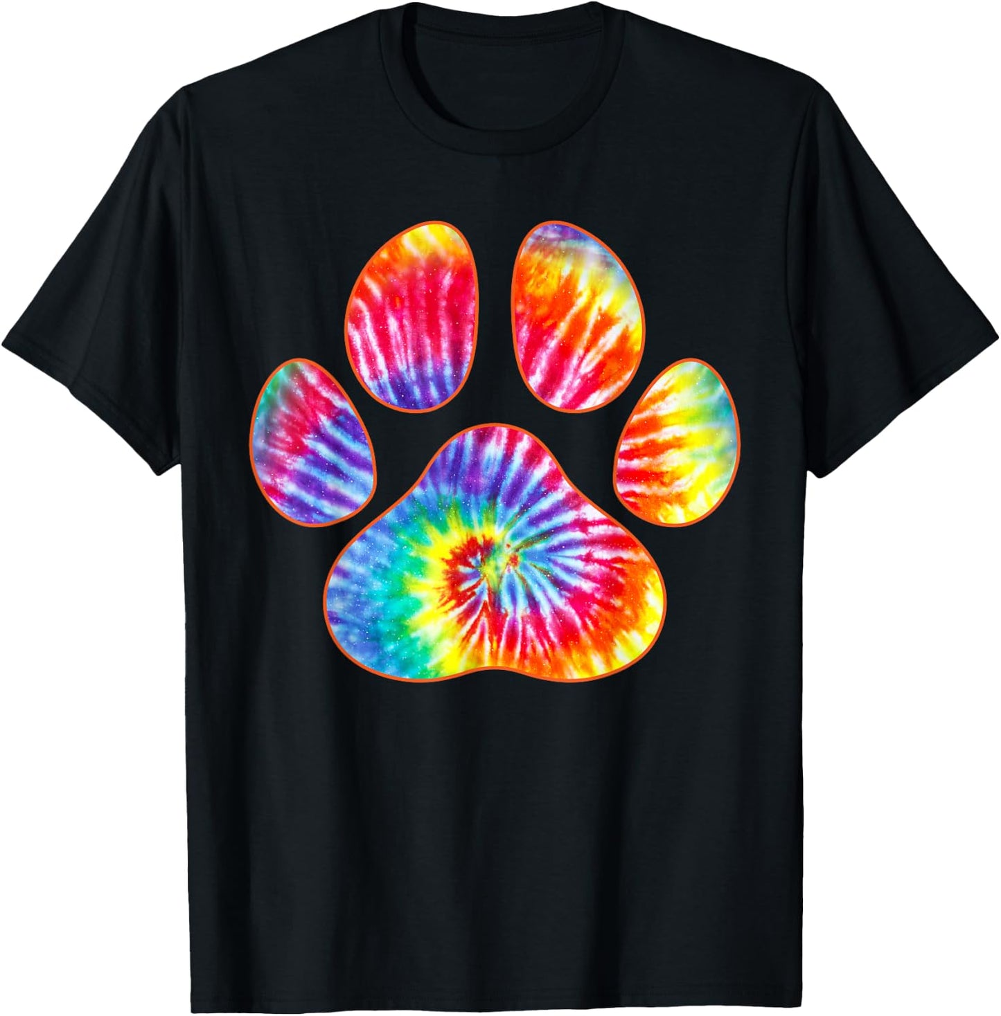Cute Tie Dye Paw Print Pet Owner Paw Print Tie Dye Dog Lover T-Shirt - T-Shirt | Black
