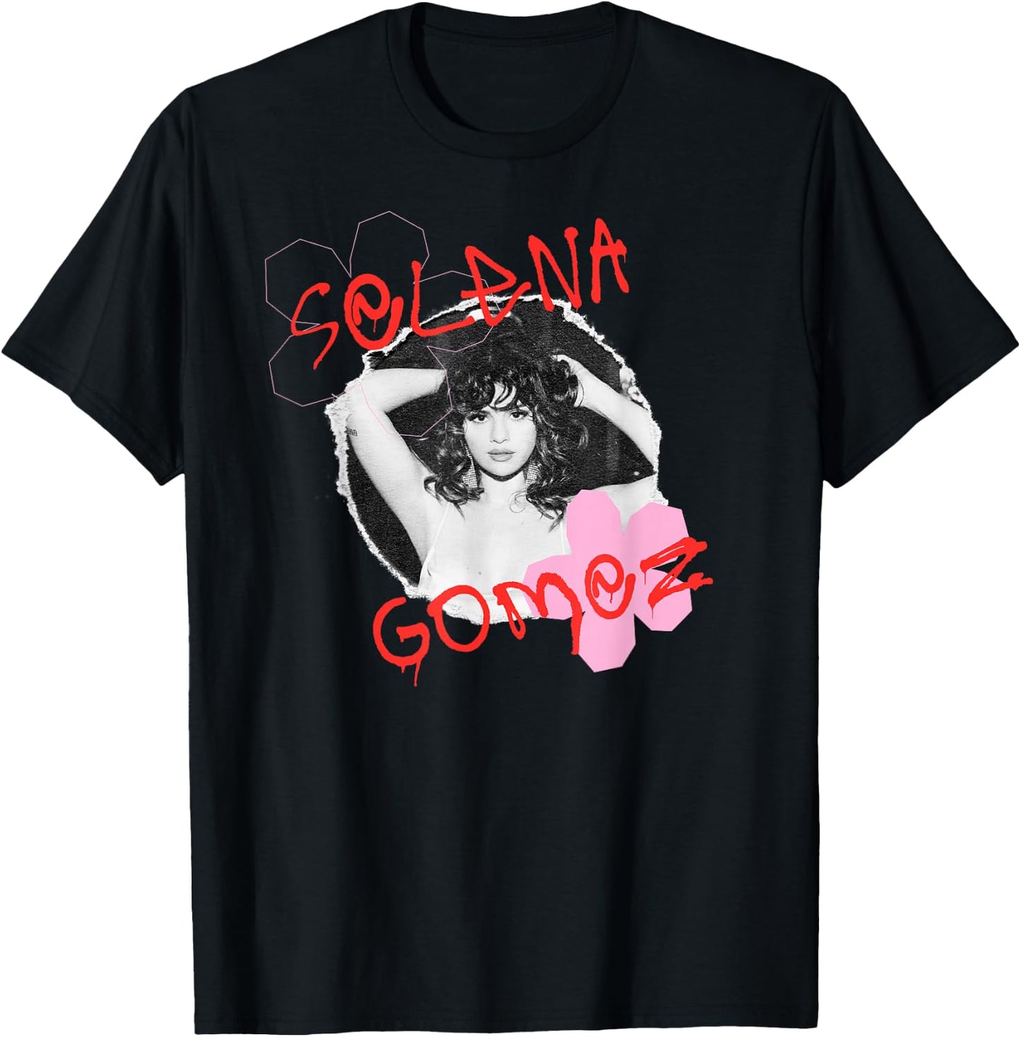 Official Selena Gomez Flower Photo T-Shirt - T-Shirt | Black
