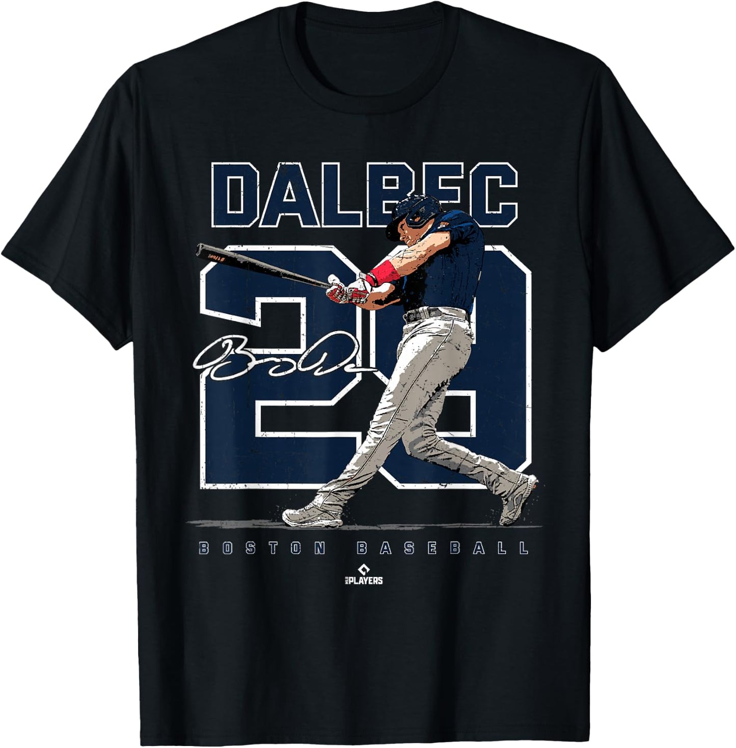 Number and Portrait Bobby Dalbec Boston MLBPA T-Shirt - T-Shirt | Black