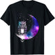 Owl Moon Galaxy Bird Crescent T-Shirt - T-Shirt | Black