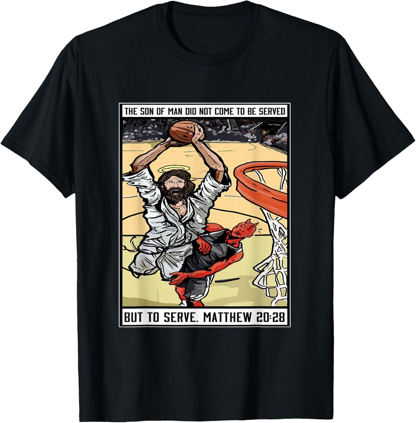 Funny Jesus Christian Playing Basketball Gift Boy T-Shirt - T-Shirt | Black