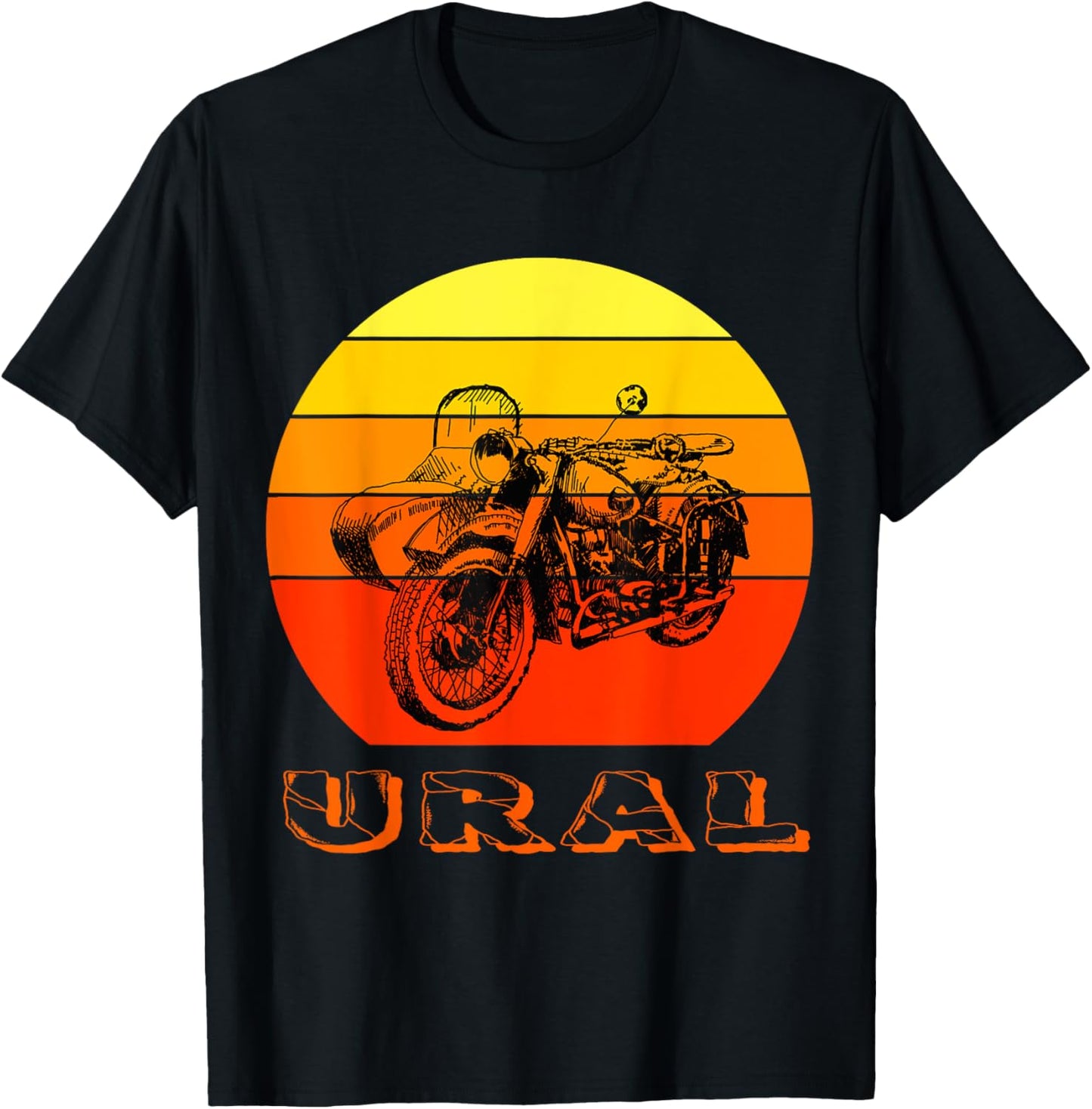 Retro Motorcycle Ural - Vintage Sidecar Motorcycle T-Shirt - T-Shirt | Black