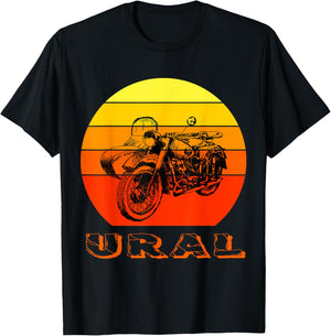 Retro Motorcycle Ural - Vintage Sidecar Motorcycle T-Shirt - T-Shirt | Black