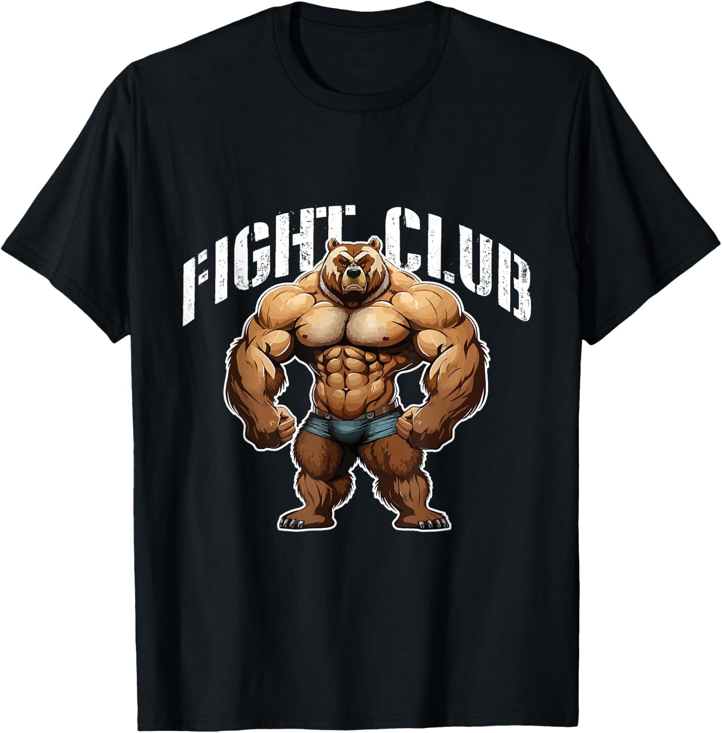 Bear Beast Muscles | Boxing Workout Gym MMA Fight Club T-Shirt - T-Shirt | Black
