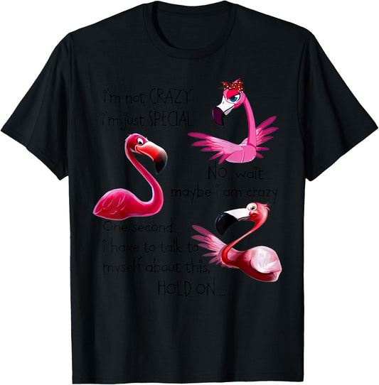 Flamingo I’m Not Crazy I’m Just Special No Wait Maybe T-Shirt - T-Shirt | Black