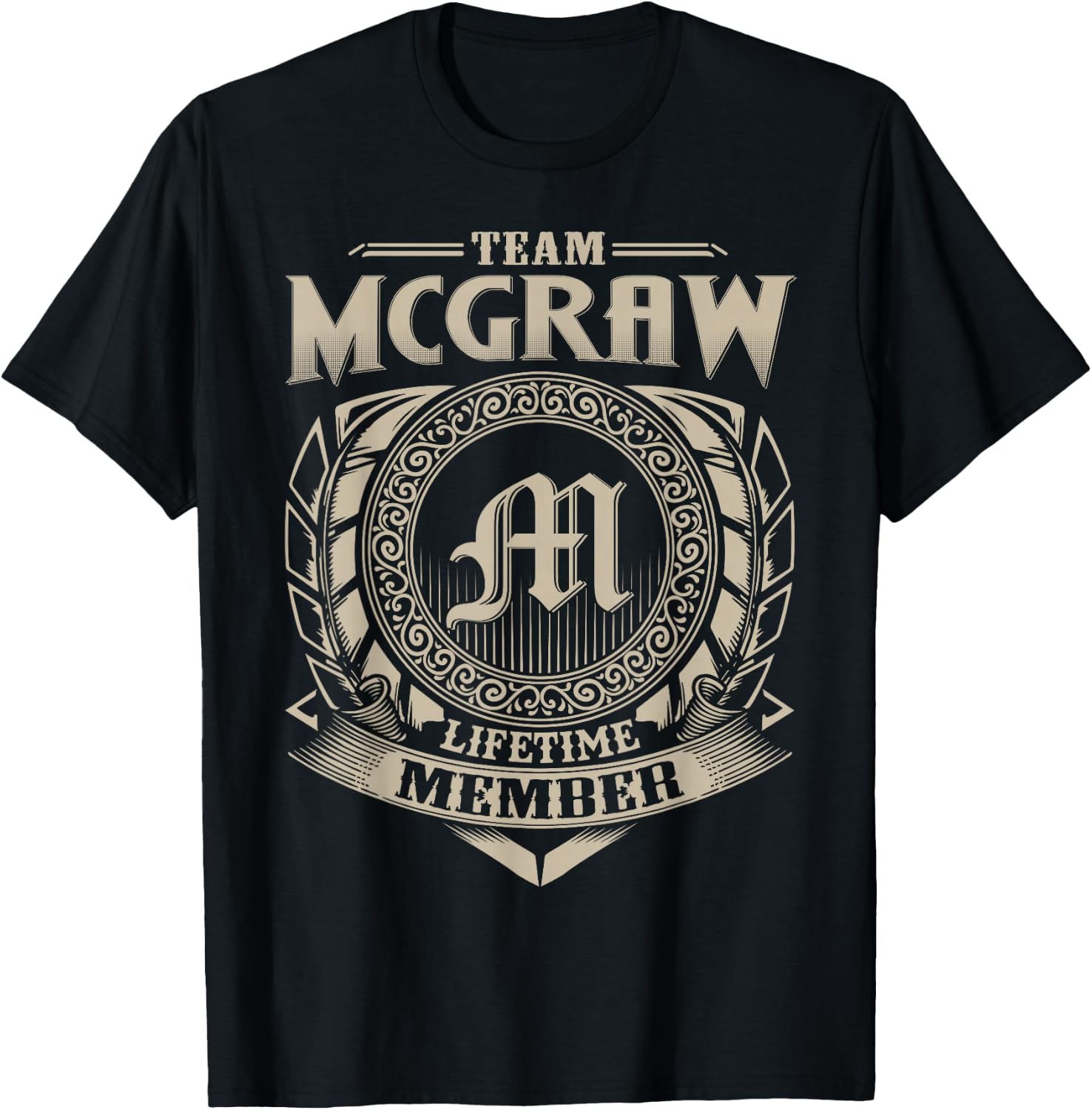 Team McGraw Lifetime Member Surname McGraw Family Vintage T-Shirt - T-Shirt | Black
