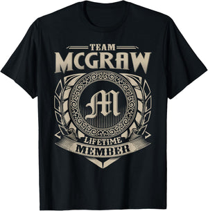 Team McGraw Lifetime Member Surname McGraw Family Vintage T-Shirt - T-Shirt | Black