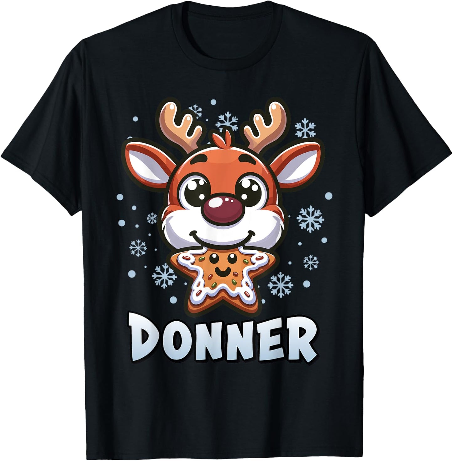 Santa’s Reindeer Donner Xmas Group Costume T-Shirt - T-Shirt | Black