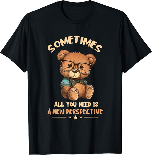 Optician Bear New Perspective Eye Doctor Ophthalmology T-Shirt - T-Shirt | Black